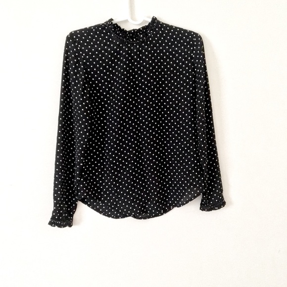 BONGO Black Polka-Dot Blouse. - Picture 1 of 3